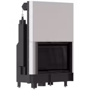 Kominek KRATKI ZIBI ECO 9,9 kW Ø 180 gilotyna, czarne wyłożenie